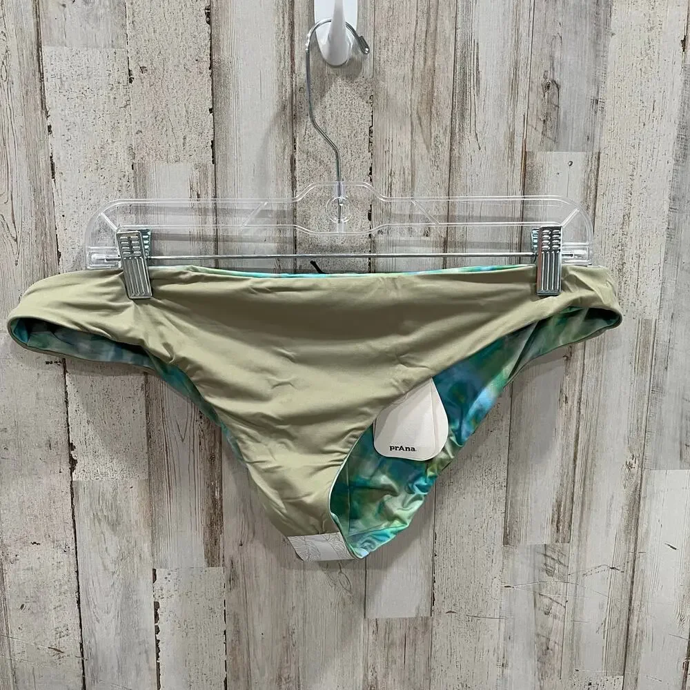 New! Prana Gemma Reversible Bikini Bottom Mirage Green Womens Size Large